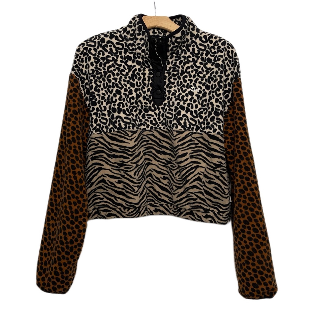 Vans Fleece Animal Print Crop Pullover